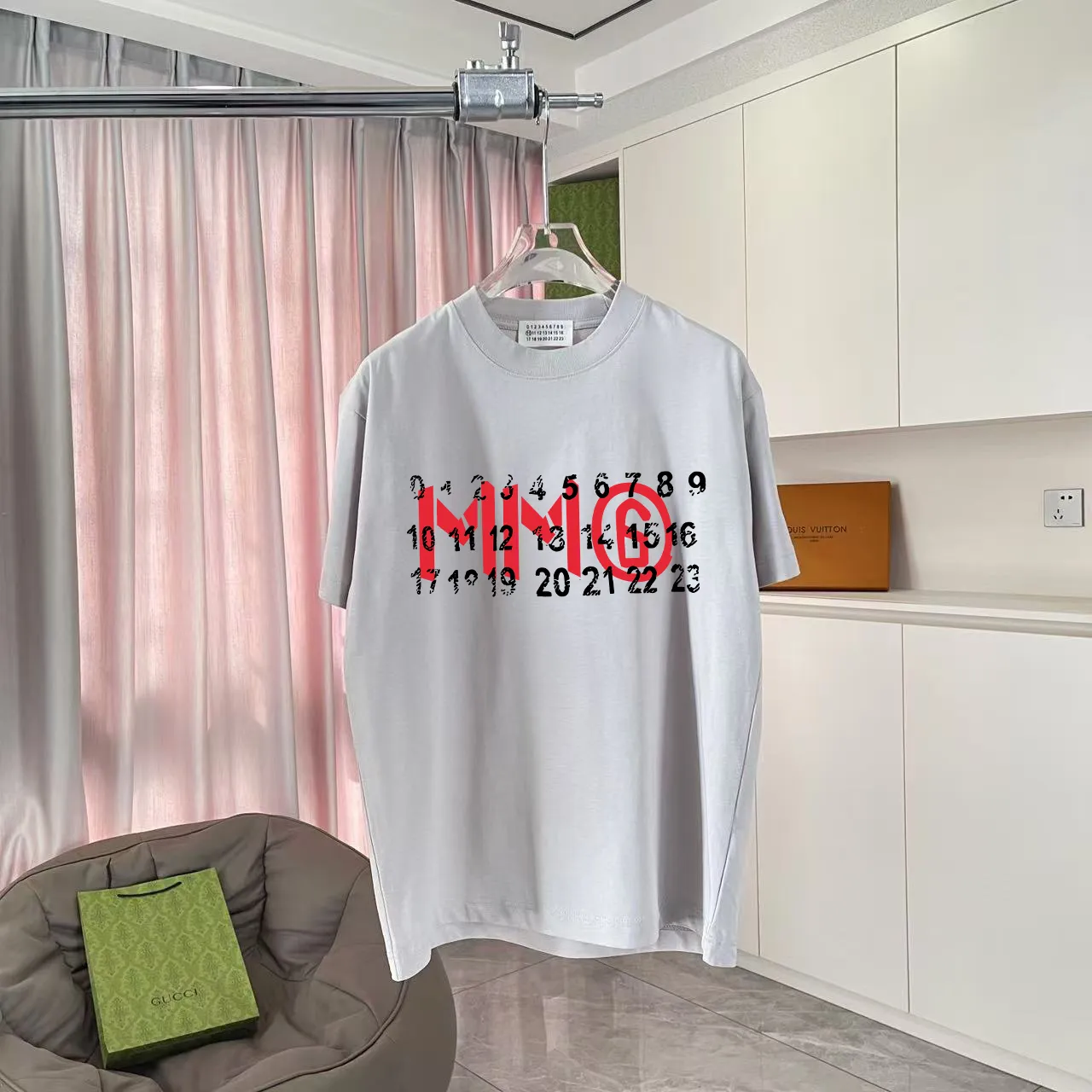 MM 6 2025 New Arrival logo 300g t Same Style Size：S M L XL XXL ：Black White Blue Gray